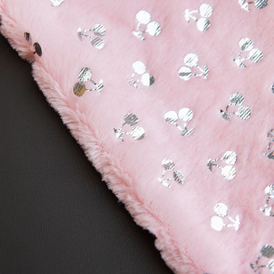 240gsm Soft Polyester Star Foil Printing Gold Bronzed pv plush Fabric For Making Toys