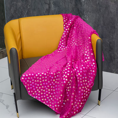 240gsm Soft Polyester Star Foil Printing Gold Bronzed pv plush Fabric For Making Toys