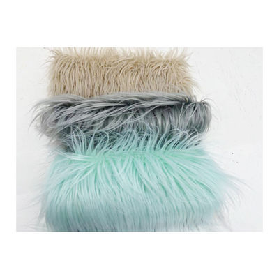 450gsm Colorful Printed Faux Fur Fabric for Long Pile Carpet Plush Curtain 65mm Fluffy