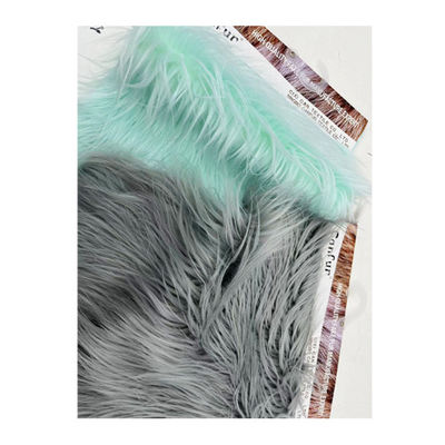 450gsm Colorful Printed Faux Fur Fabric for Long Pile Carpet Plush Curtain 65mm Fluffy