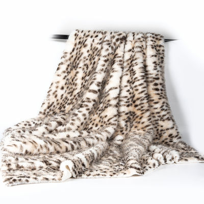 1050g/m Animal Printing Long Pile Faux Fur Fabric with Leopard Printing Mink Fur