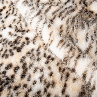 1050g/m Animal Printing Long Pile Faux Fur Fabric with Leopard Printing Mink Fur