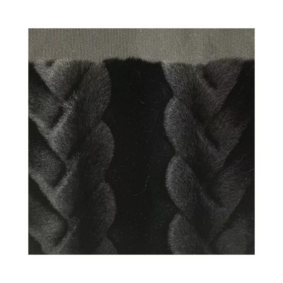 Soft Hand Feel Faux Black Coat with 1150g/m Weight and Knitted Backing Technics