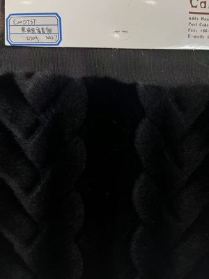 Soft Hand Feel Faux Black Coat with 1150g/m Weight and Knitted Backing Technics