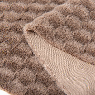 Cozy Knitted 100% Polyester Brushed Artificial Fur Fabric for Ladies Coat Width 58/60